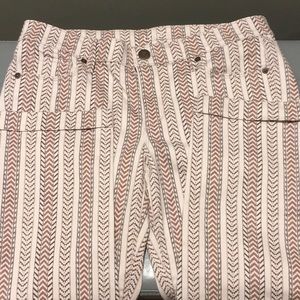 Loft stretch chevron print cropped jeans NWOT